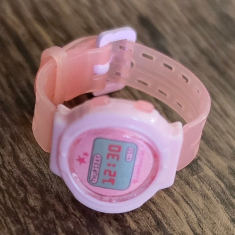 AMERICAN GIRL Digital Watch Kids Pink Jelly Strap Sporty Star Logo Timepiece - Picture 2 of 2